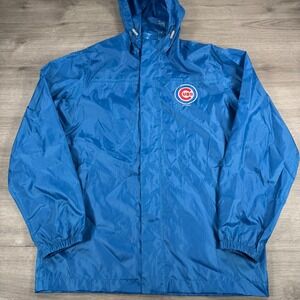 Chicago Cubs Rain Jacket Coat Windbreaker Full Zip Hoodie GIII Carl Banks Medium